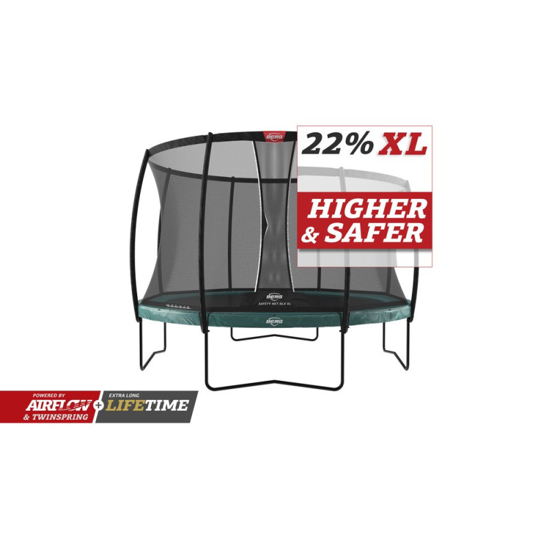 Trampolína BERG Elite Regular 430 Green + ochranná síť DLX XL Trampolína BERG Elite Regular 430 Green + ochranná síť DLX XL