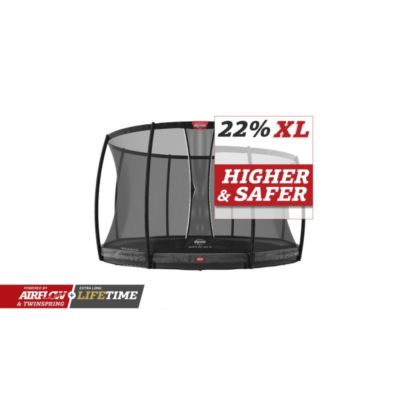 en milliard aluminium kapital Trampoline BERG Champion InGround 430 Grey + Safety Net DLX XL