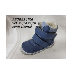 Pegres Chlapecká kotníková obuv na suchý zip s kožíškem